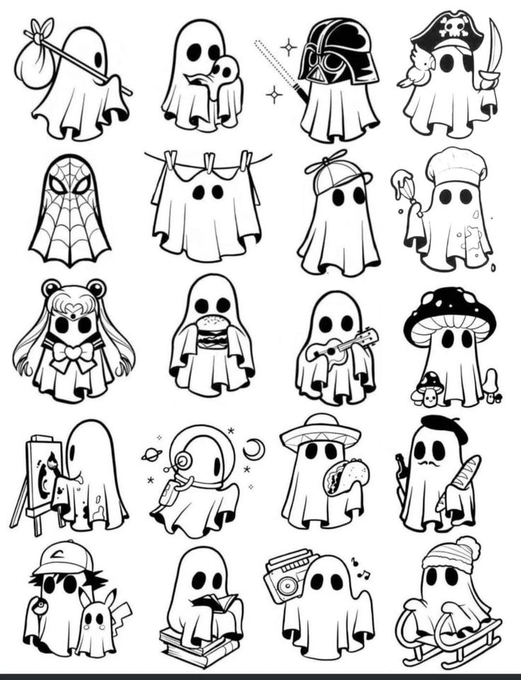 Halloween ghost costume designs — 20 characters