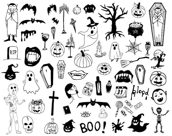 Halloween flash — tarot cards, pumpkins, candy, ouija